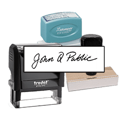 xstamper, trodat, and wood handle signature stamps with predesign template preview